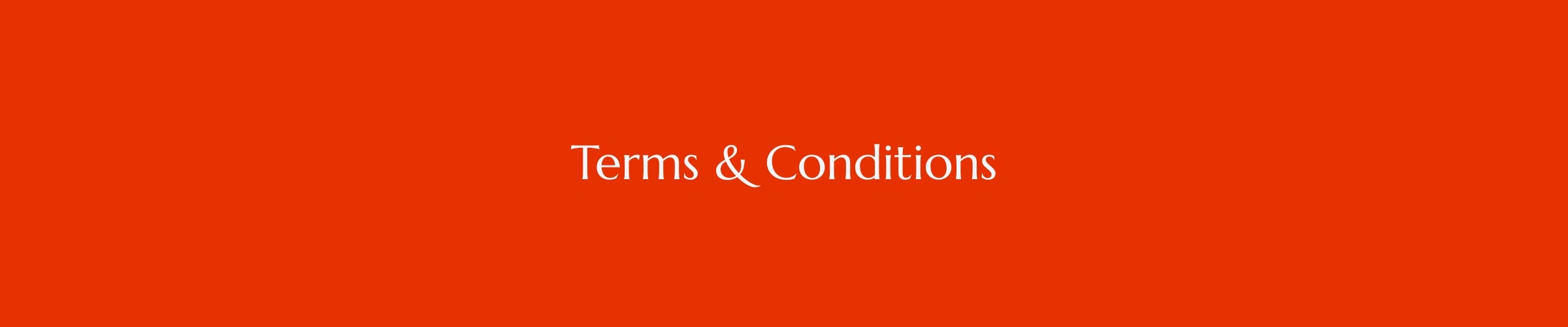 Terms and Conditions
